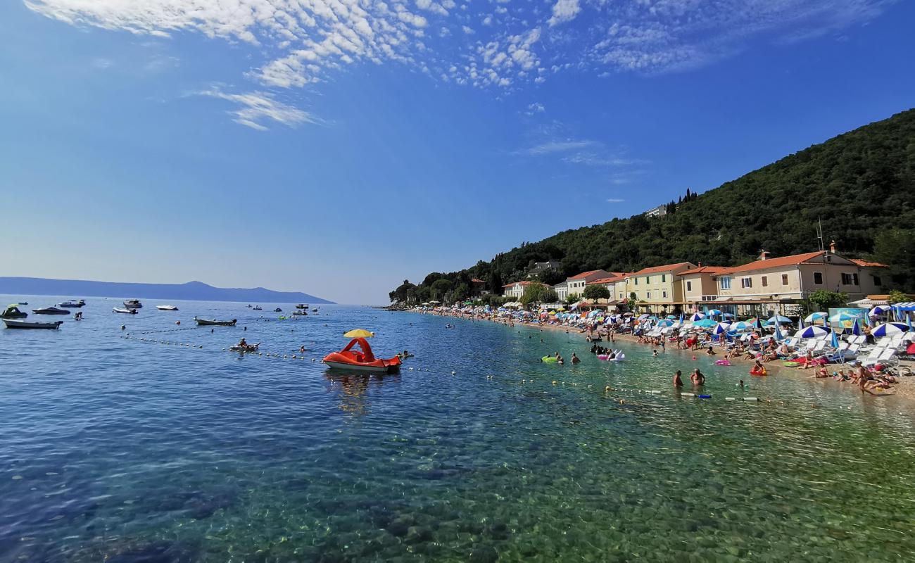 Фото Moscenicka beach с светлая галька поверхностью