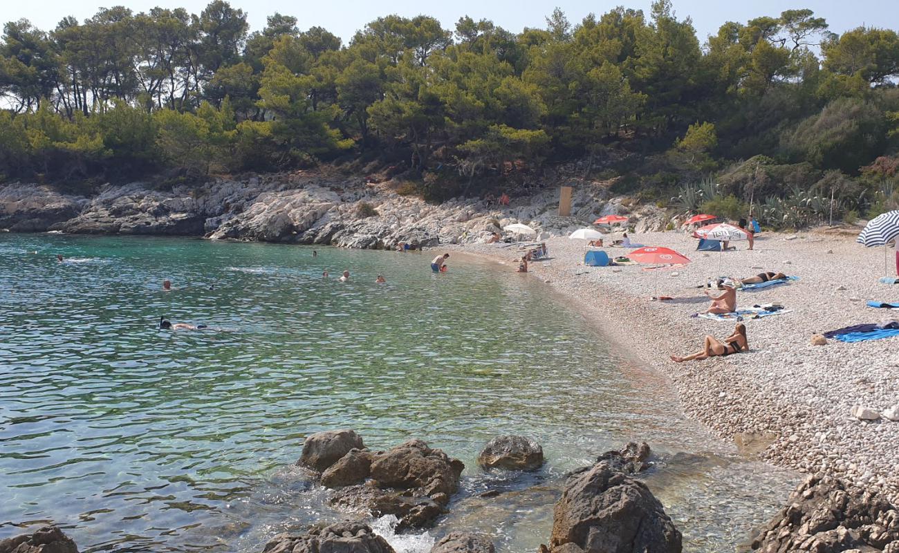 Фото Notos Hvar beach с белая чистая галька поверхностью