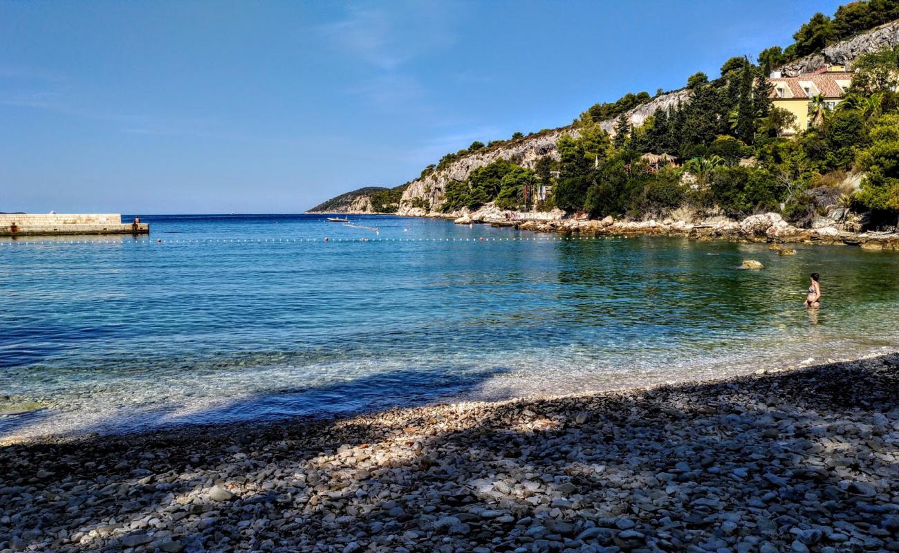 Фото Podstine beach с светлая галька поверхностью