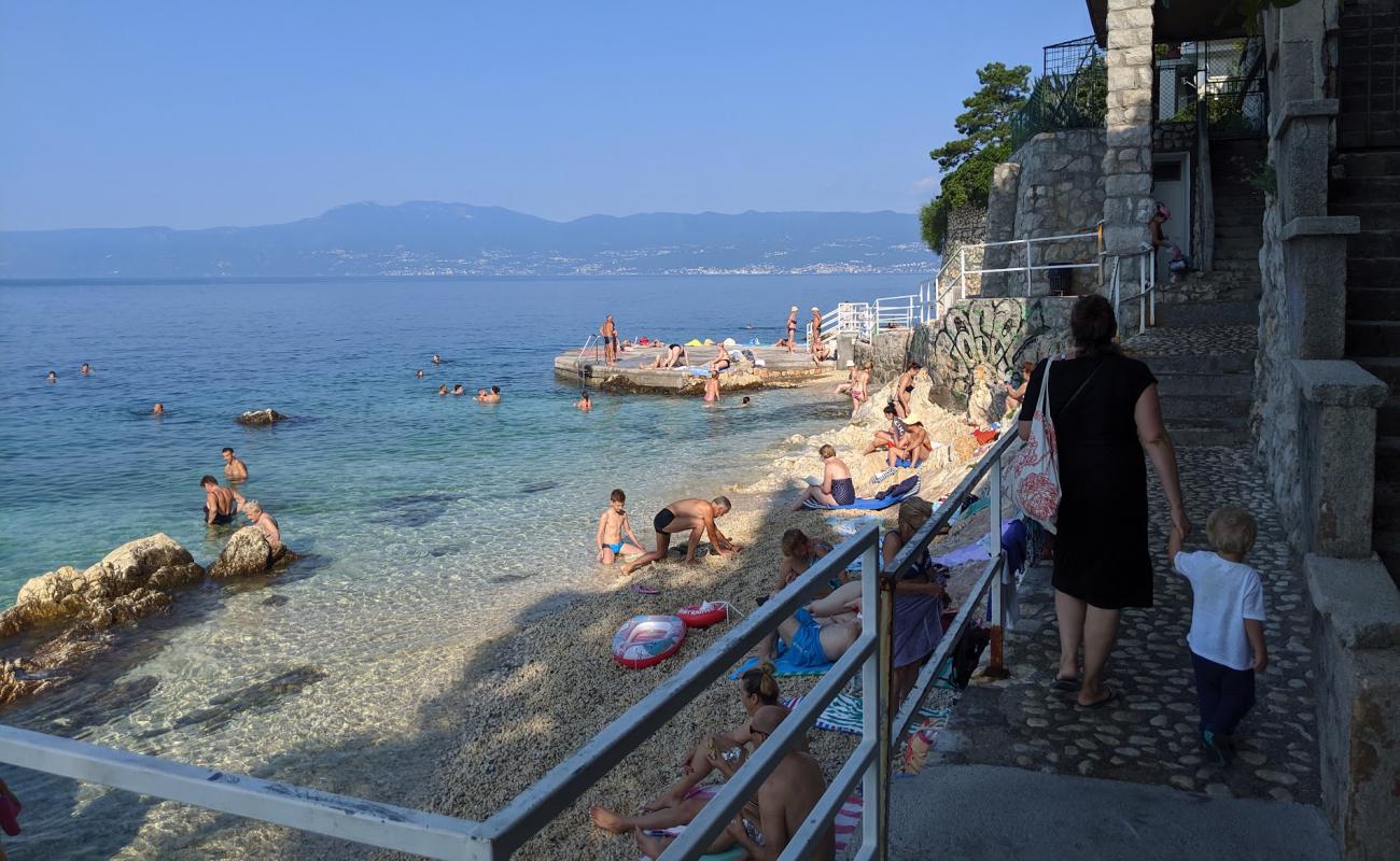 Фото Srebrena Beach с серая чистая галька поверхностью