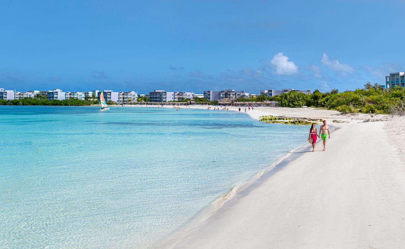 Фото Santa Maria beach с золотистый песок поверхностью