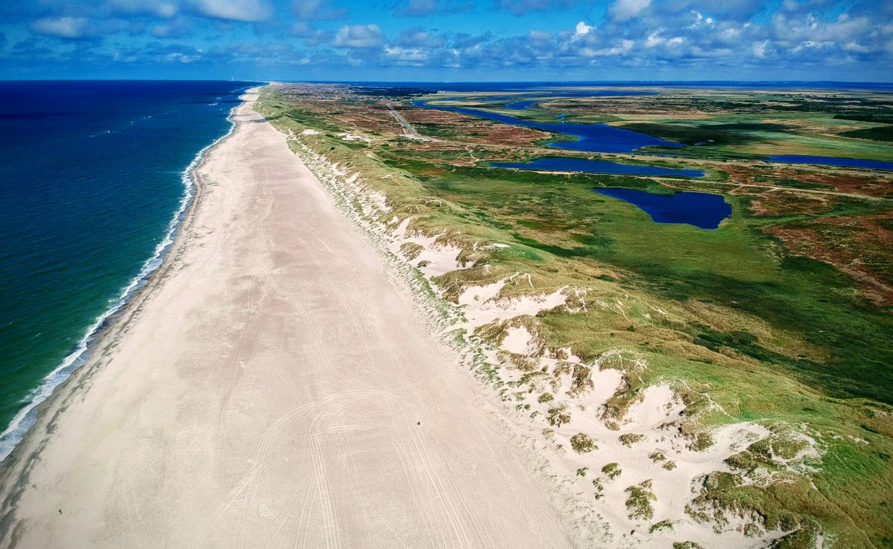 Фото Nymindegab Beach с светлый песок поверхностью