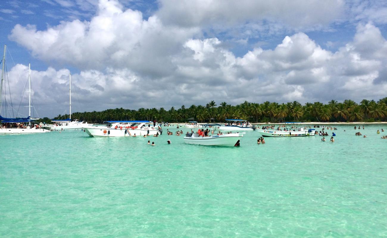 Фото Saona beach с золотистый песок поверхностью