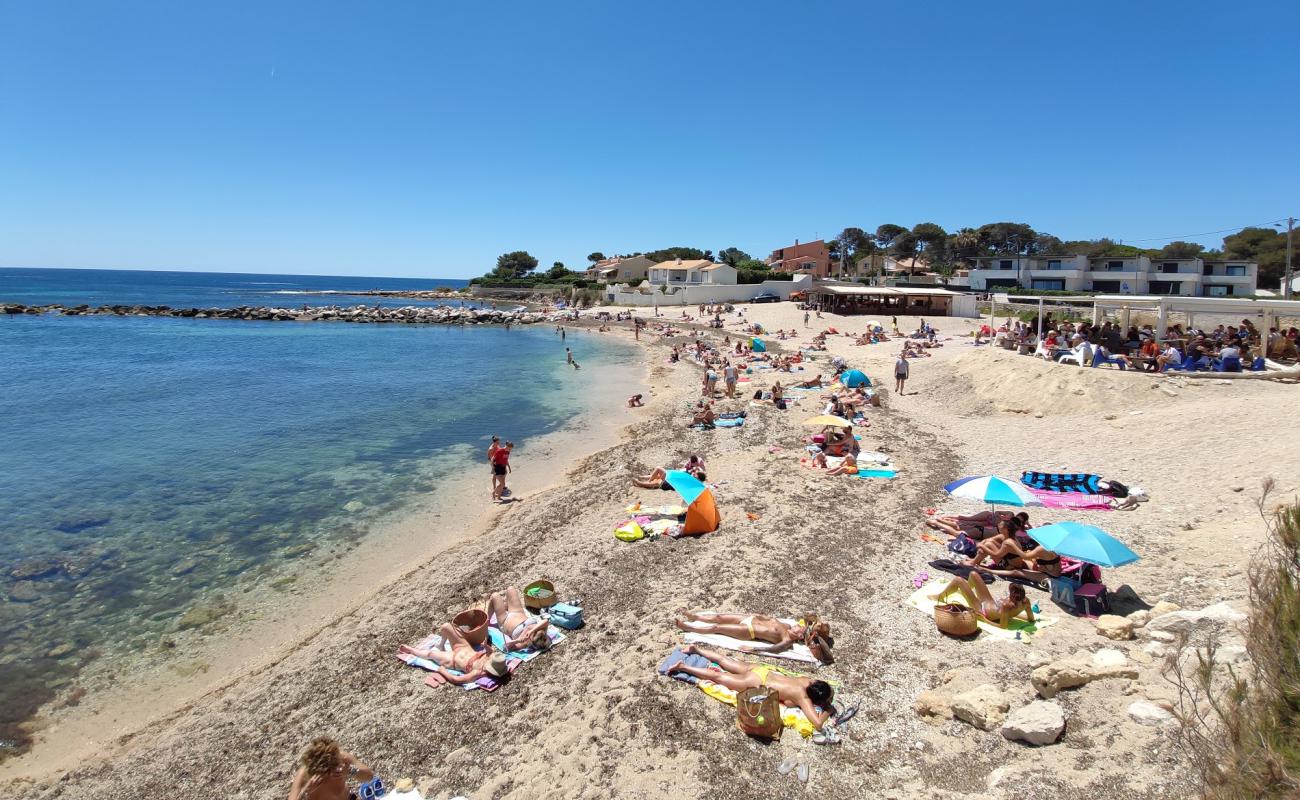 Фото Sausset-les-Pins beach II с светлый песок поверхностью