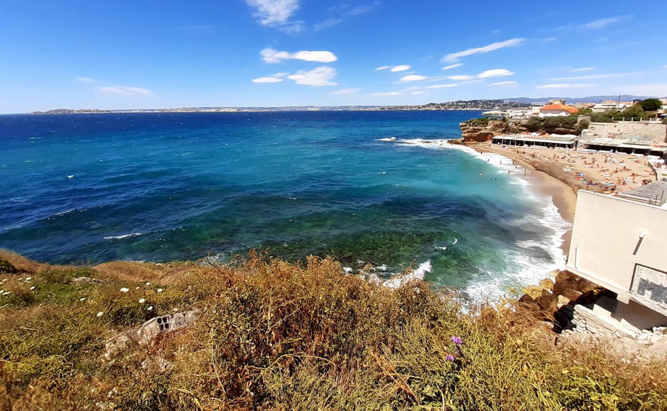 Фото Anse des Sablettes с песок с галькой поверхностью