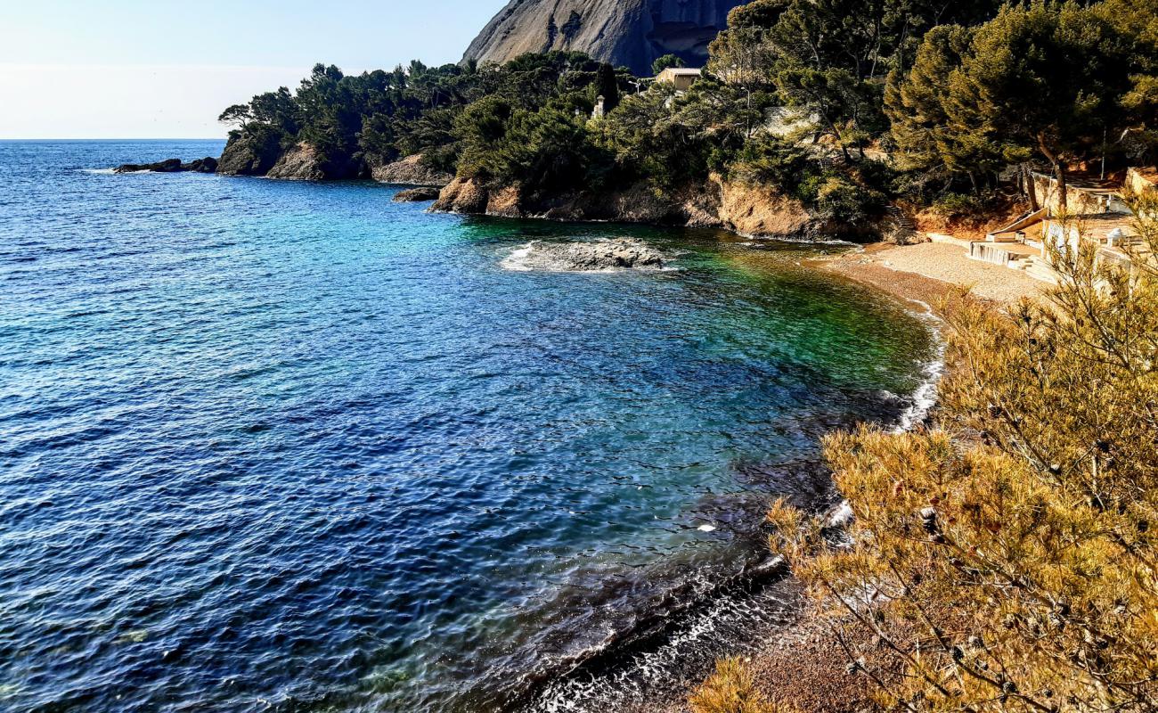 Фото Calanque de Mugel с темная галька поверхностью