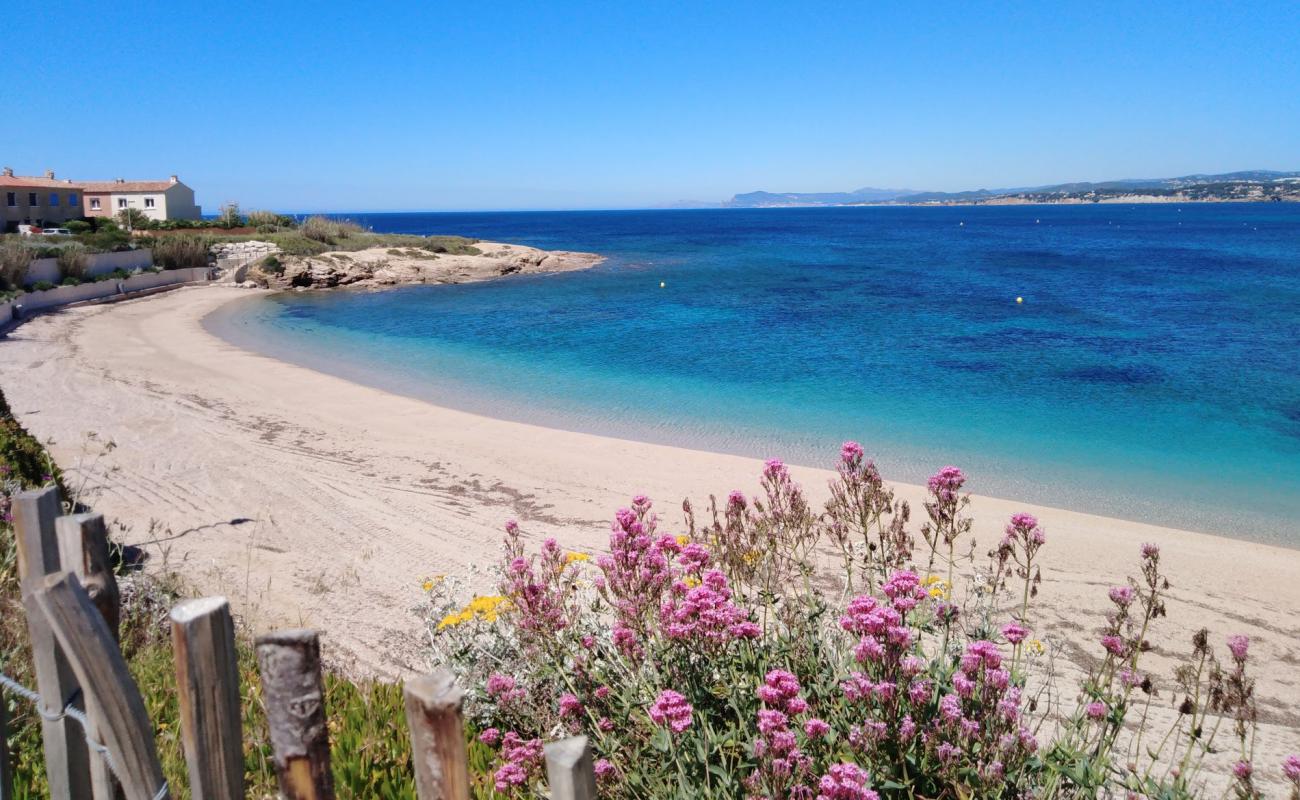 Фото Plage de la Coudouliere с темный песок поверхностью