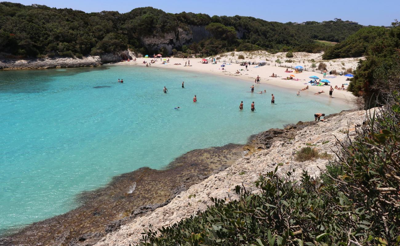 Фото Plage du petit Sperone с золотистый песок поверхностью