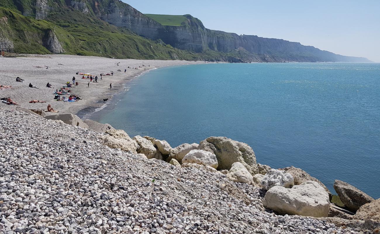 Фото Plage Saint-Jouin с серая галька поверхностью