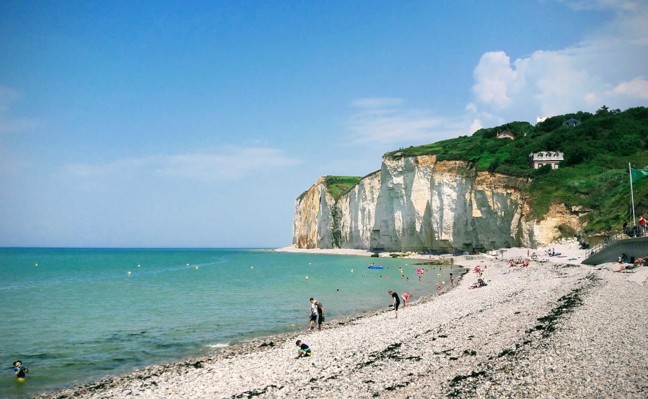 Фото Plage de Saint-Pierre-en-Port с светлая галька поверхностью