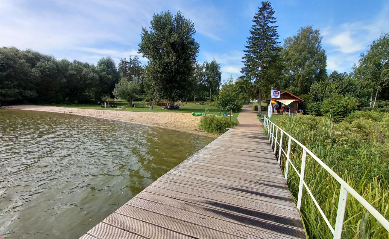 Фото Seehof Strand с светлый песок поверхностью