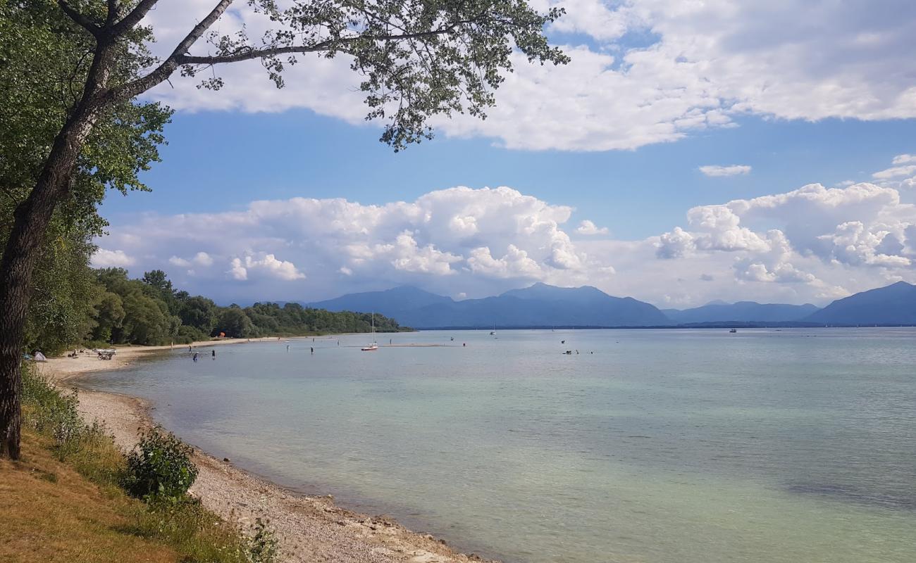 Фото Campingplatz Kupferschmiede strand с светлая галька поверхностью