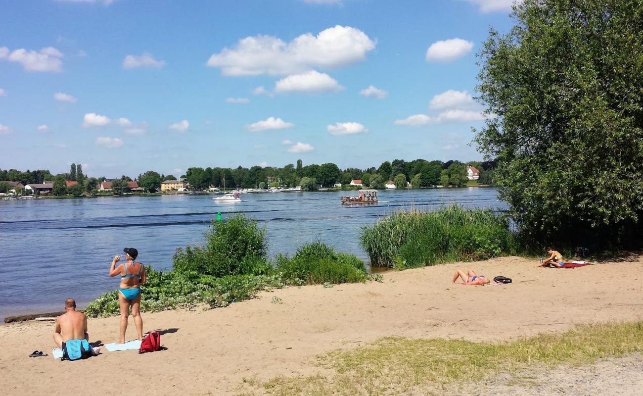 Фото Badestelle Kuhhorn Strand с светлый песок поверхностью