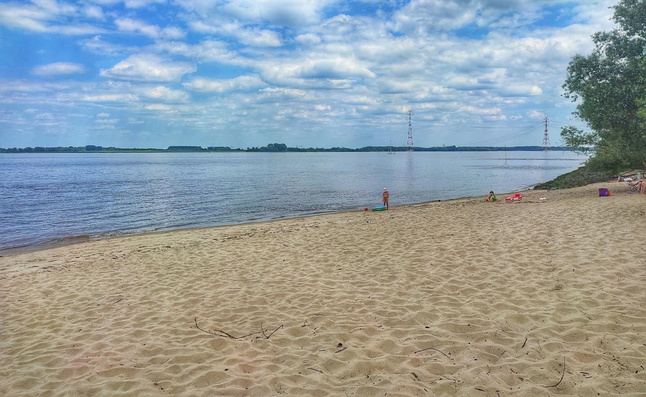 Фото Bassenfleth strand с светлый песок поверхностью