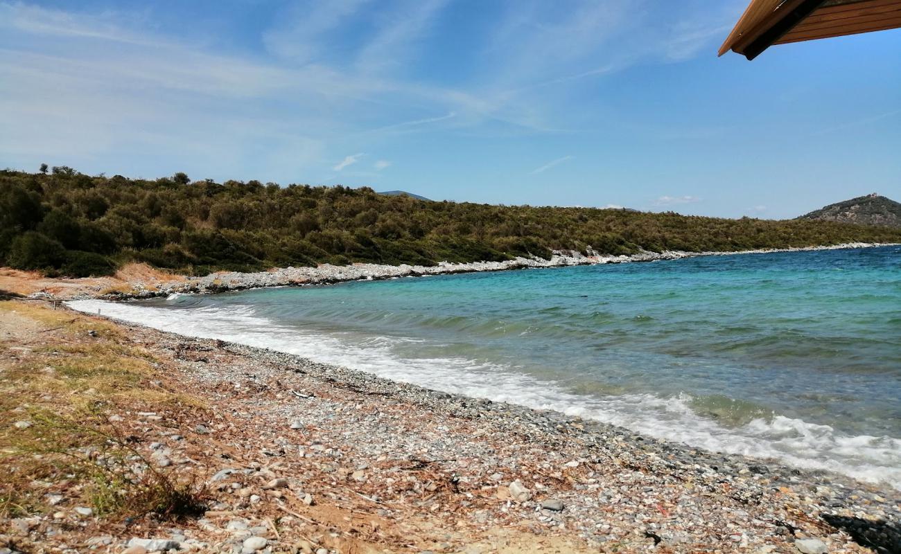 Фото Panagitsa beach с песок с галькой поверхностью