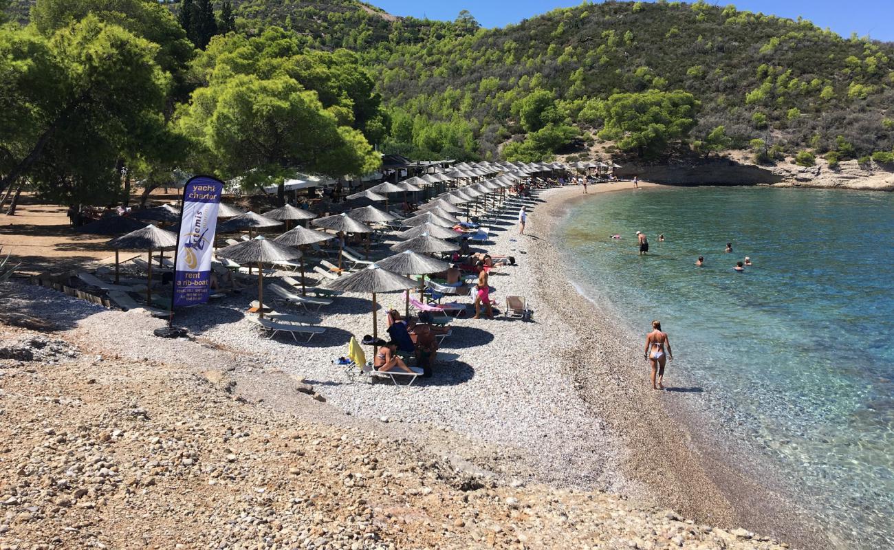 Фото Vrelos Beach с светлая галька поверхностью