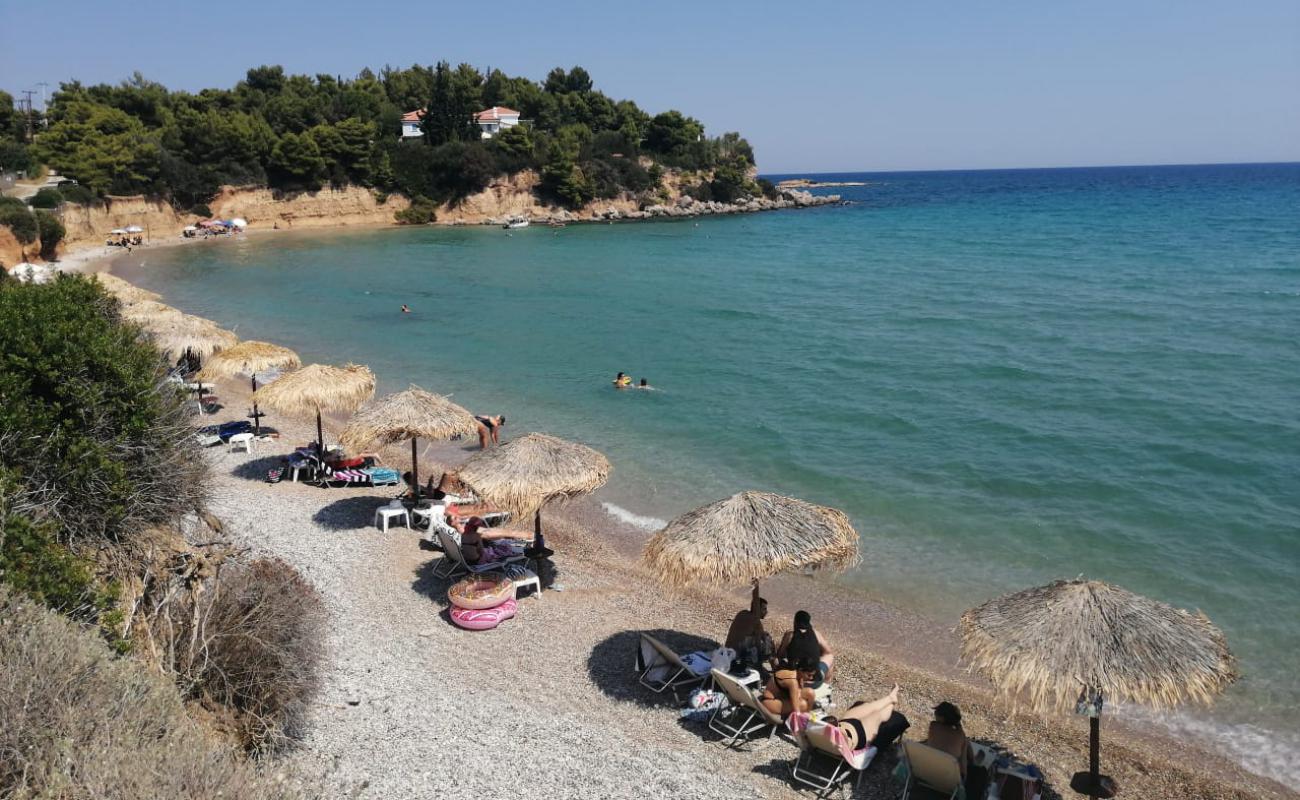 Фото Chrysi Akti beach с белая чистая галька поверхностью