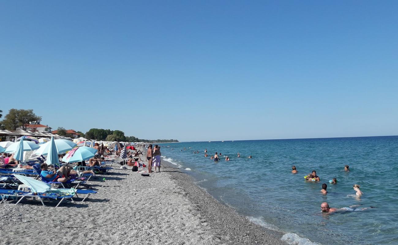 Фото Leptokaria beach с песок с галькой поверхностью