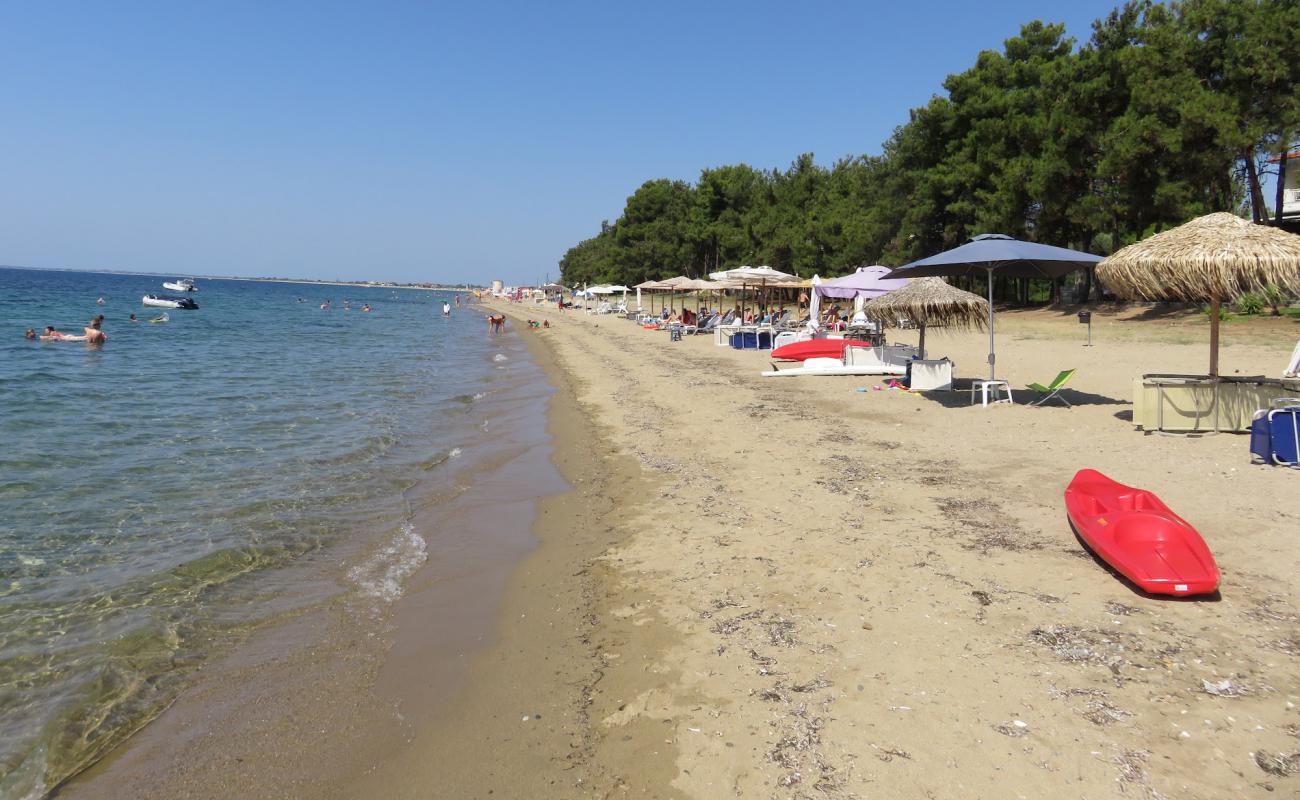 Фото Kalives beach с светлый песок поверхностью