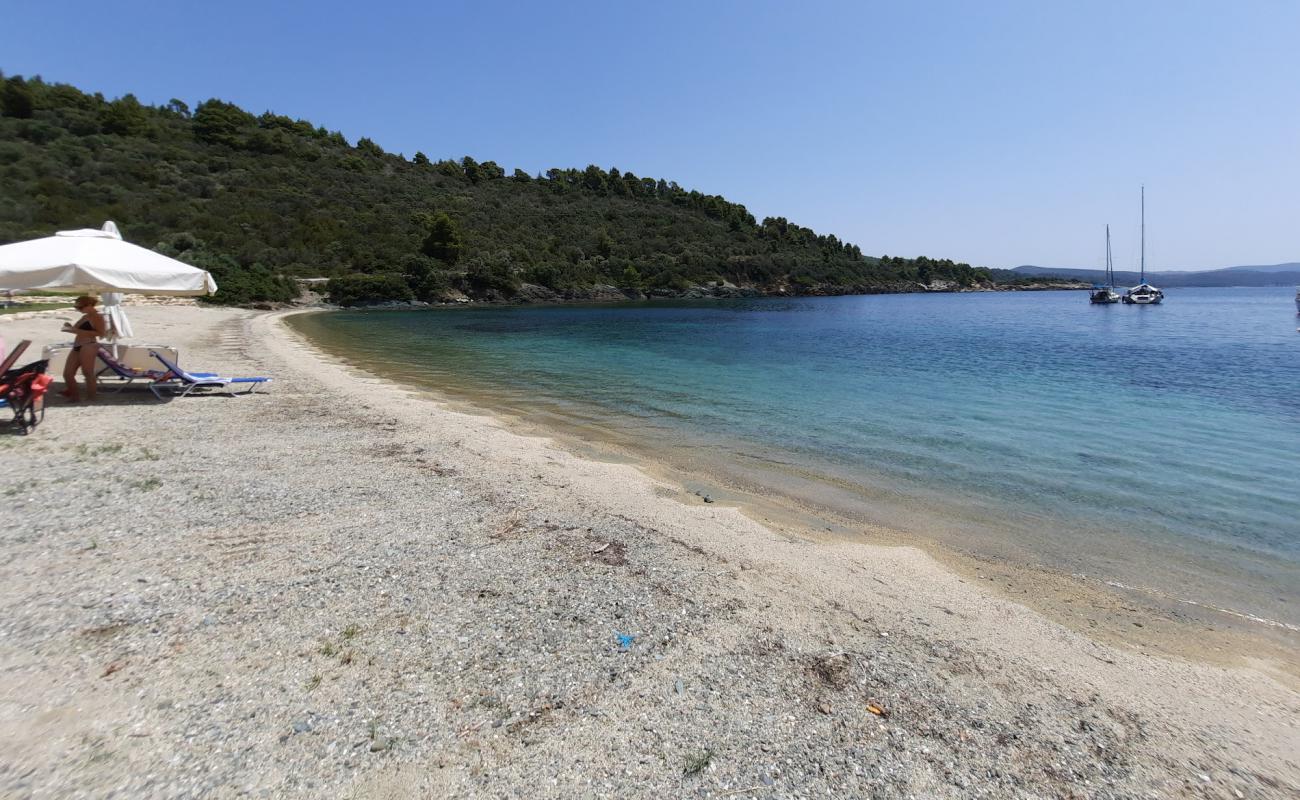 Фото Likithos beach с светлый песок поверхностью