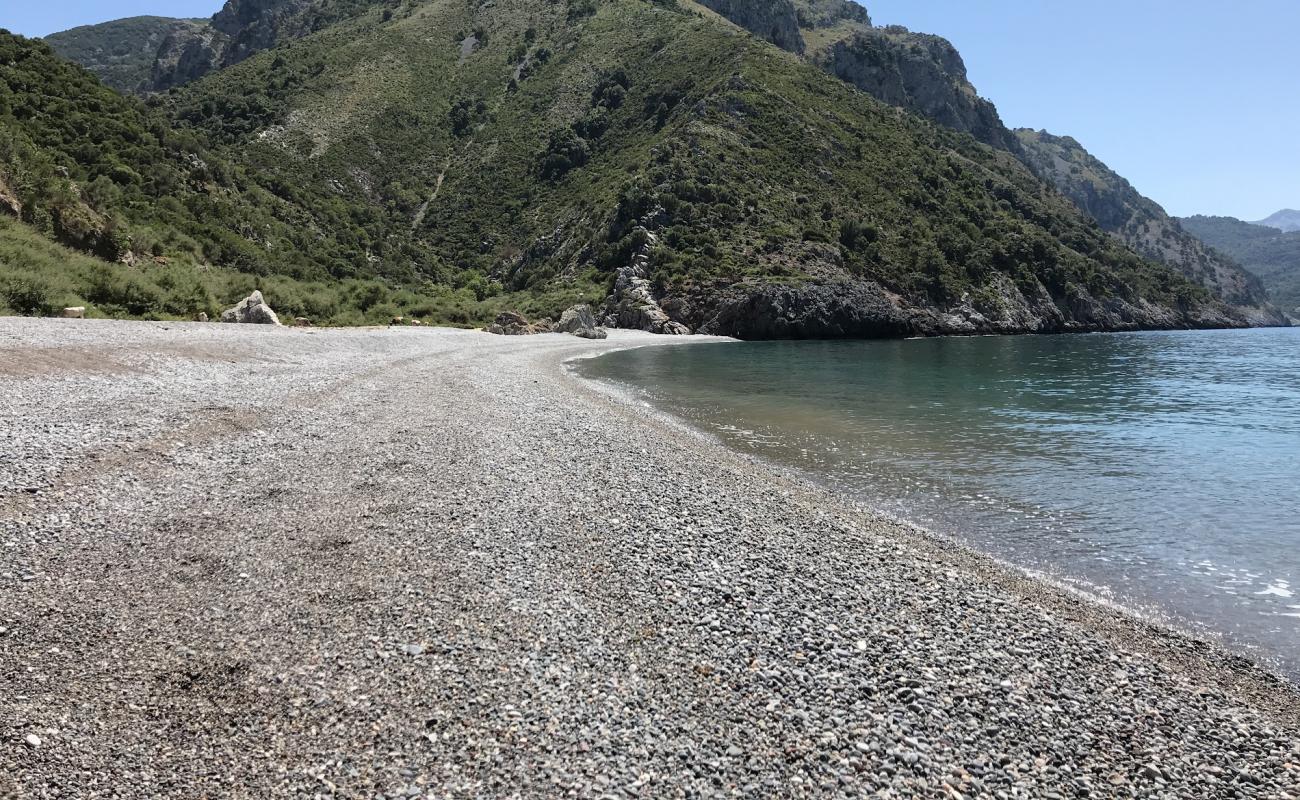 Фото Naftiko beach с серая чистая галька поверхностью