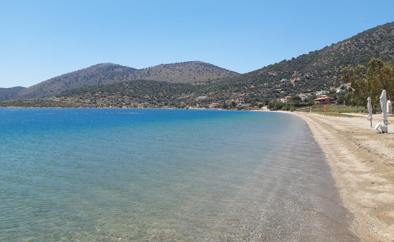 Фото Agios Dimitrios beach с песок с галькой поверхностью