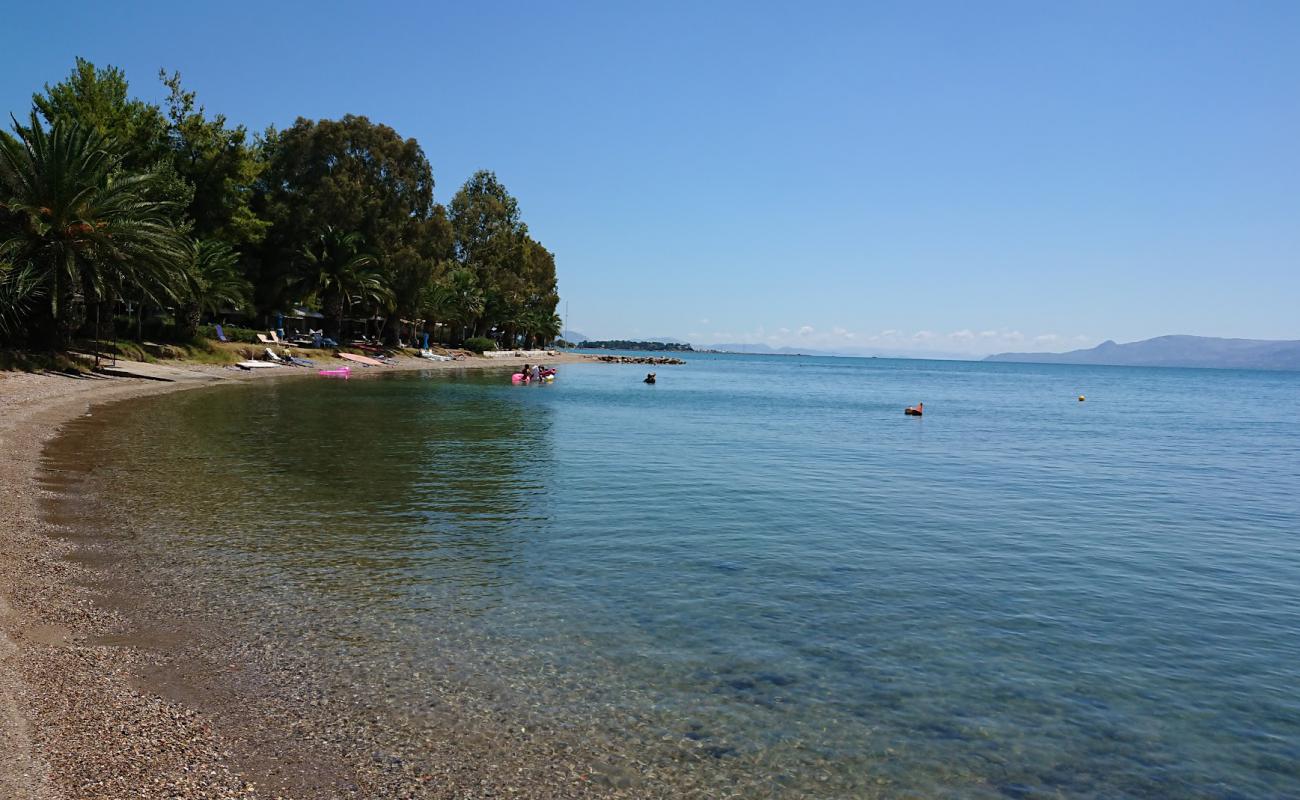 Фото Milos camping beach с песок с галькой поверхностью