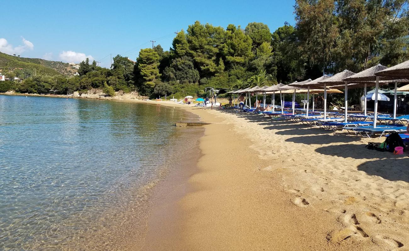 Фото Kolios beach с светлый песок поверхностью