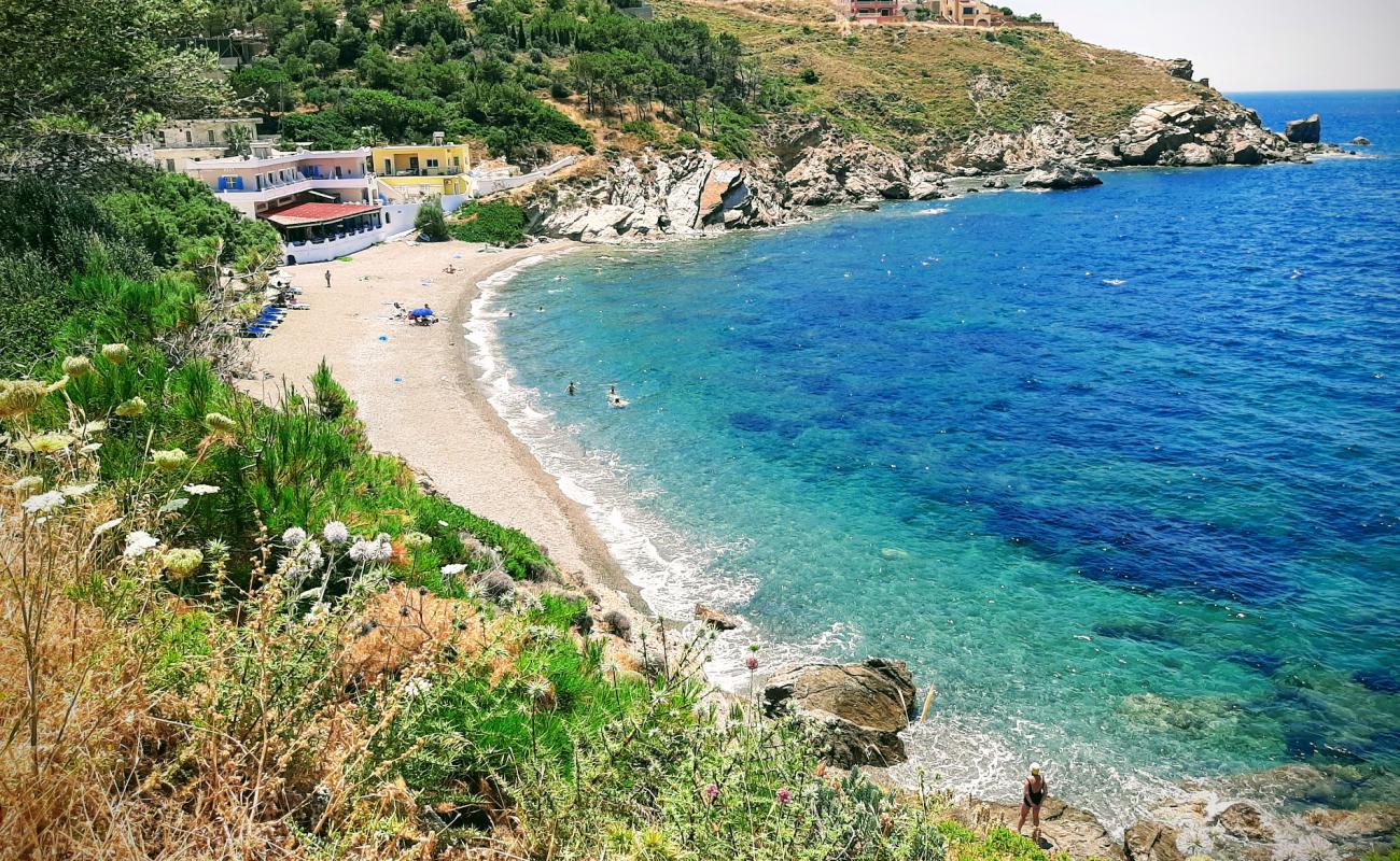 Фото Melitsachas beach с песок с галькой поверхностью