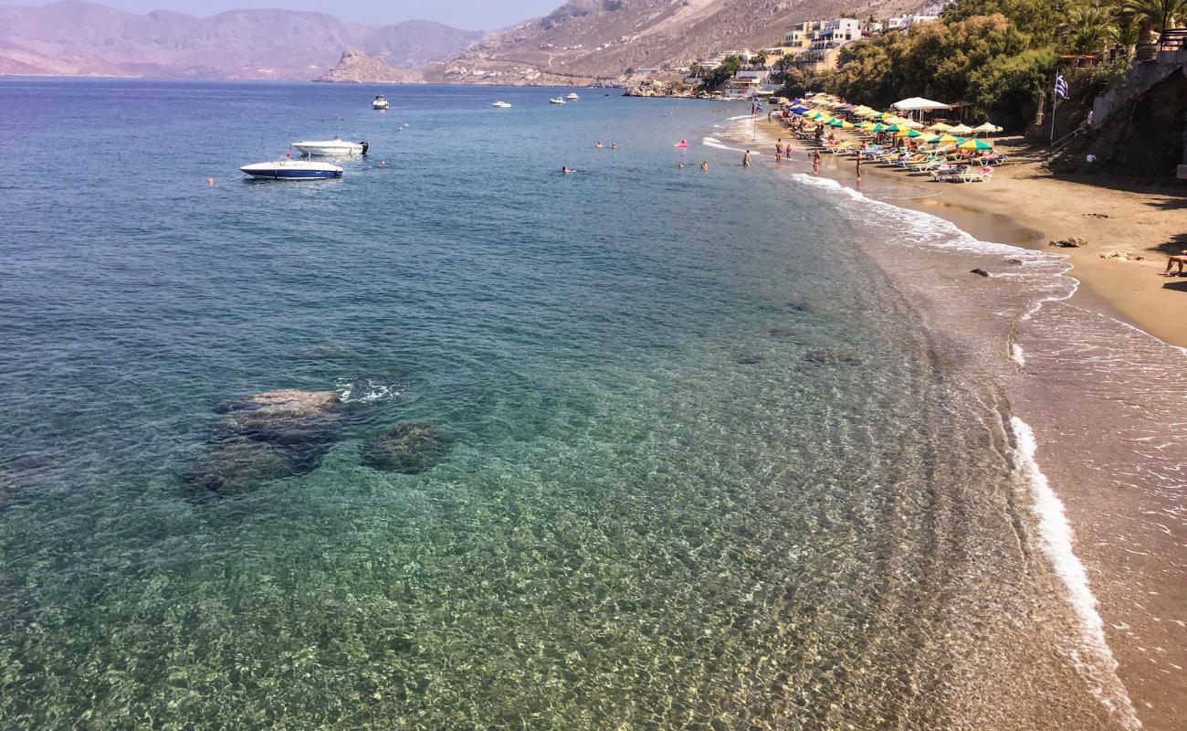 Фото Masouri beach с песок с галькой поверхностью