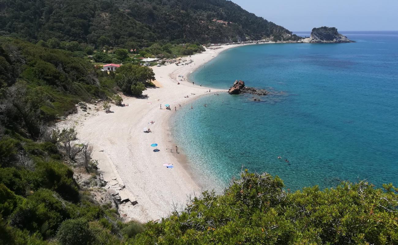 Фото Potami beach с светлая галька поверхностью