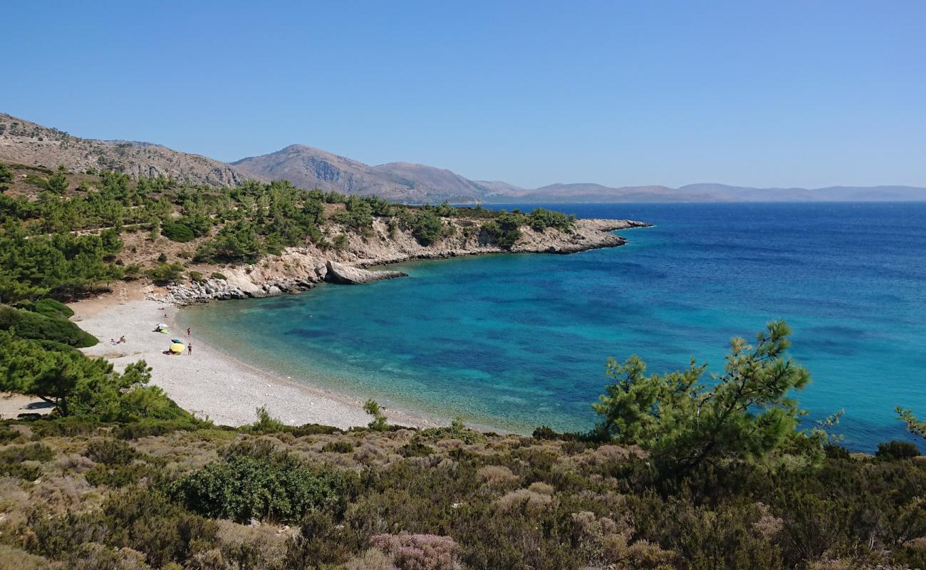 Фото Tigani Beach с светлая галька поверхностью