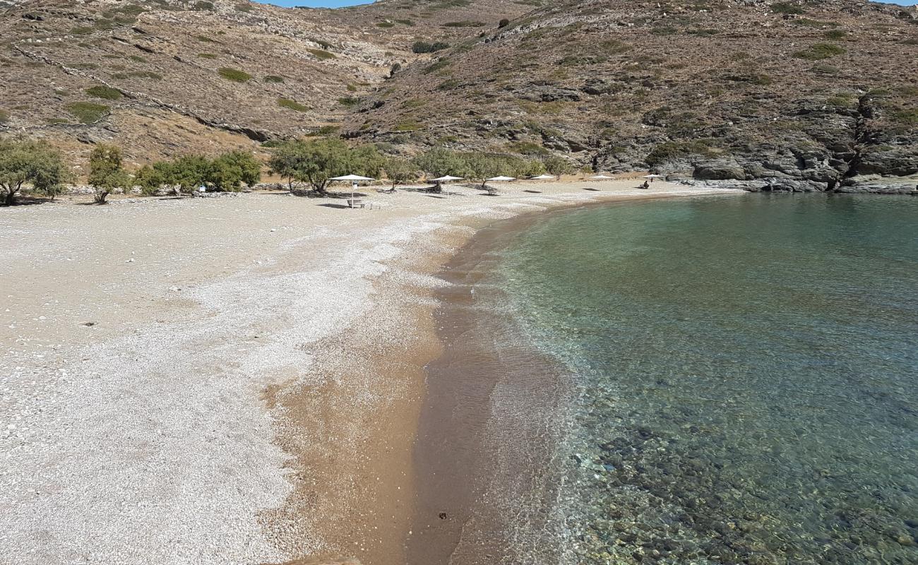 Фото Agios Georgios с песок с галькой поверхностью