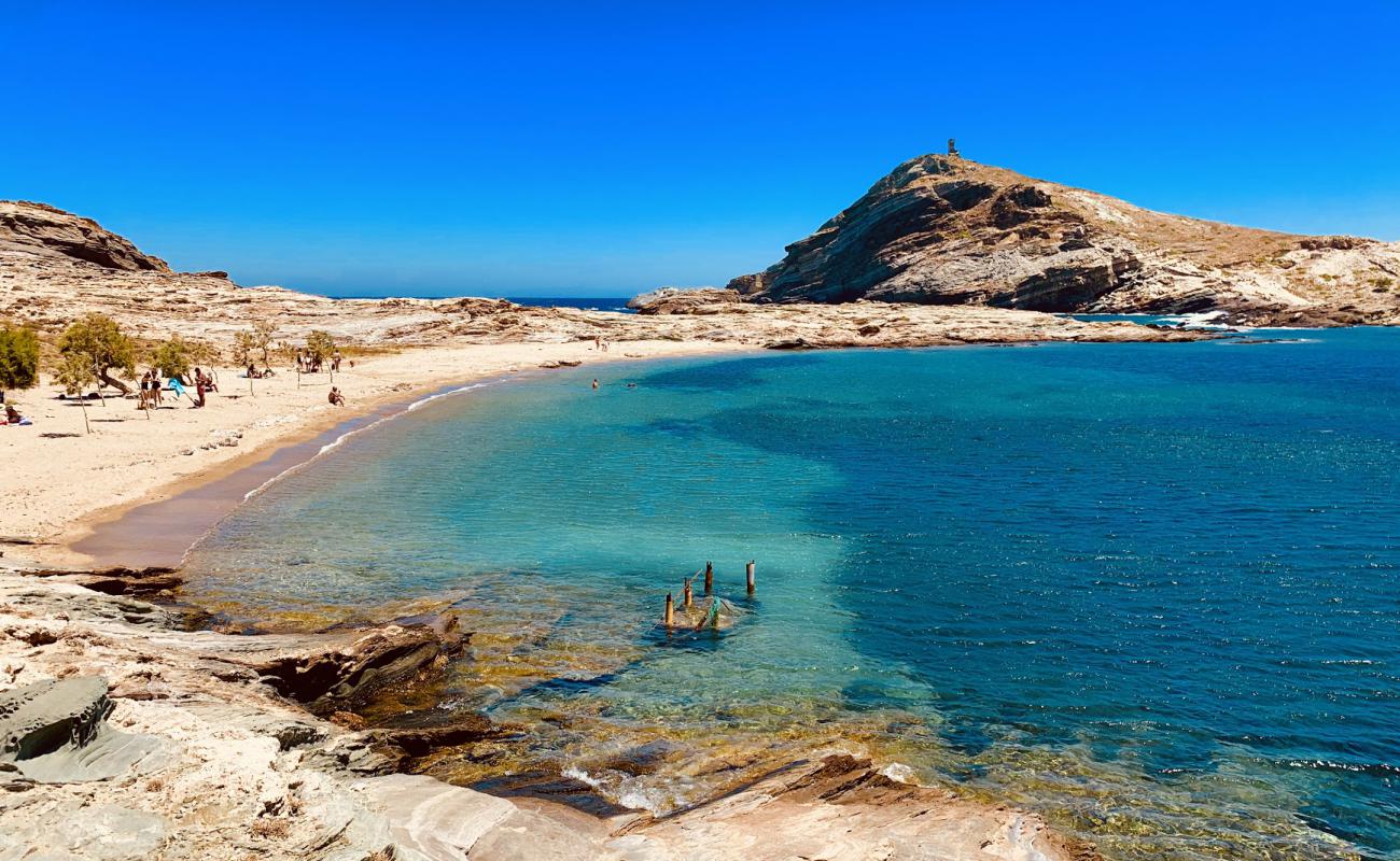 Фото Kavalourko beach с светлый песок поверхностью