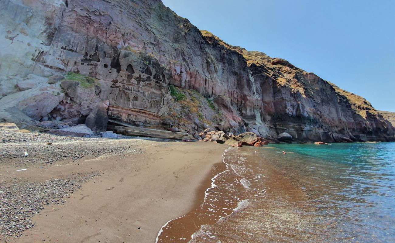 Фото Thermes beach с песок с галькой поверхностью