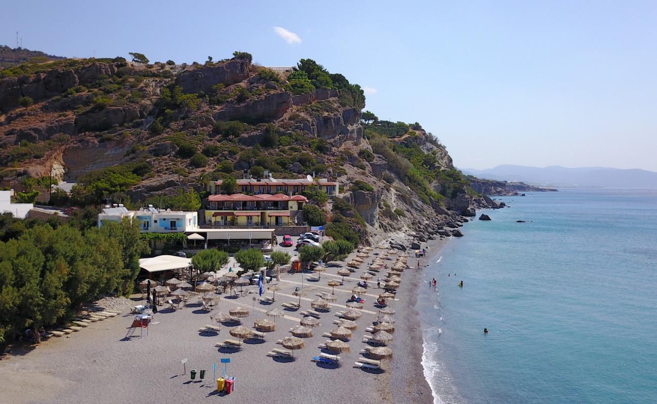 Фото Agia Fotia beach с белая чистая галька поверхностью