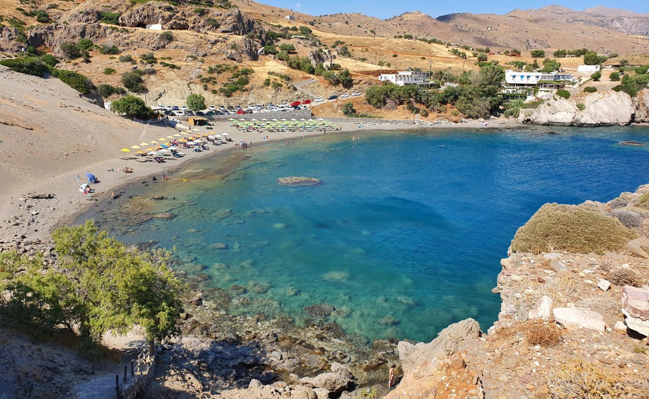 Фото Agios Pavlos beach с серая галька поверхностью