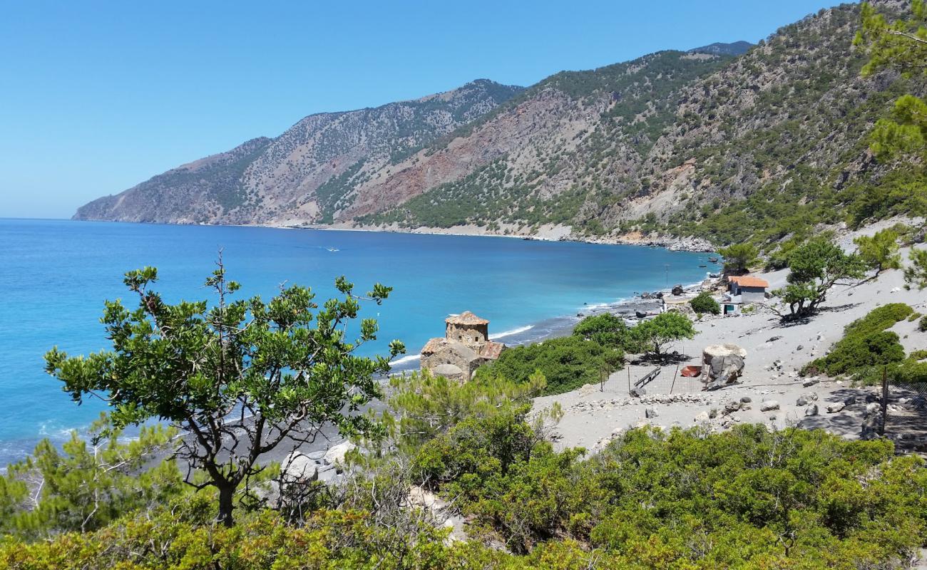 Фото Agios Pavlos beach с серая галька поверхностью