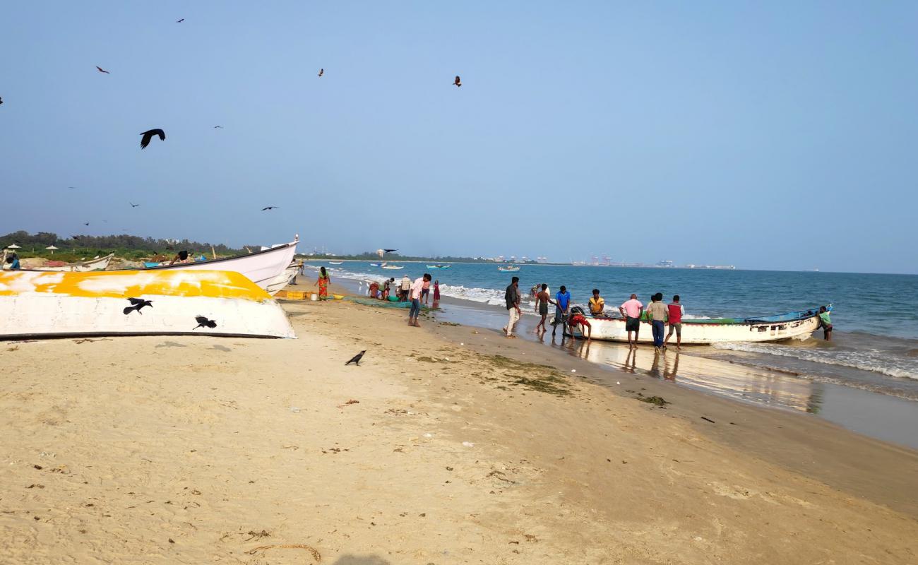 Фото Thoothukudi Beach с светлый песок поверхностью