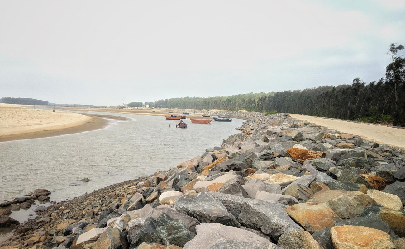 Фото Talasari Beach с светлый песок поверхностью