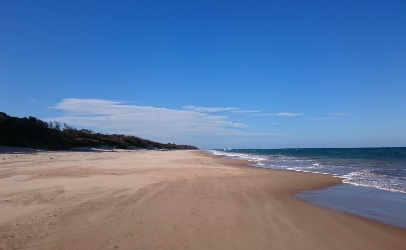 Фото Mcloughlins Beach с золотистый песок поверхностью