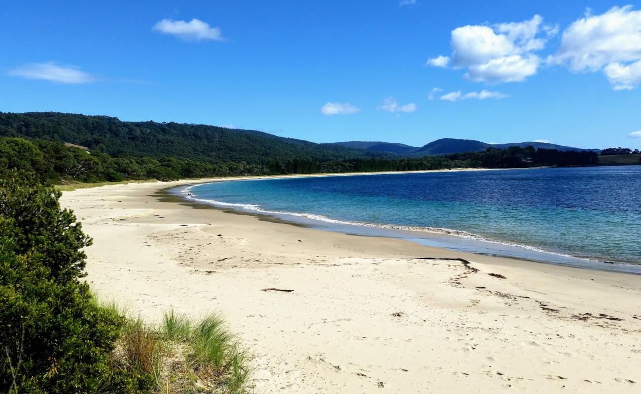 Фото Safety Cove Beach с золотистый песок поверхностью