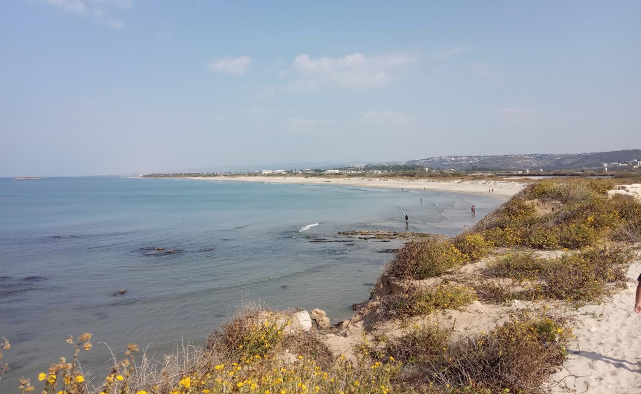 Фото Tel Taninim beach с золотистый песок поверхностью