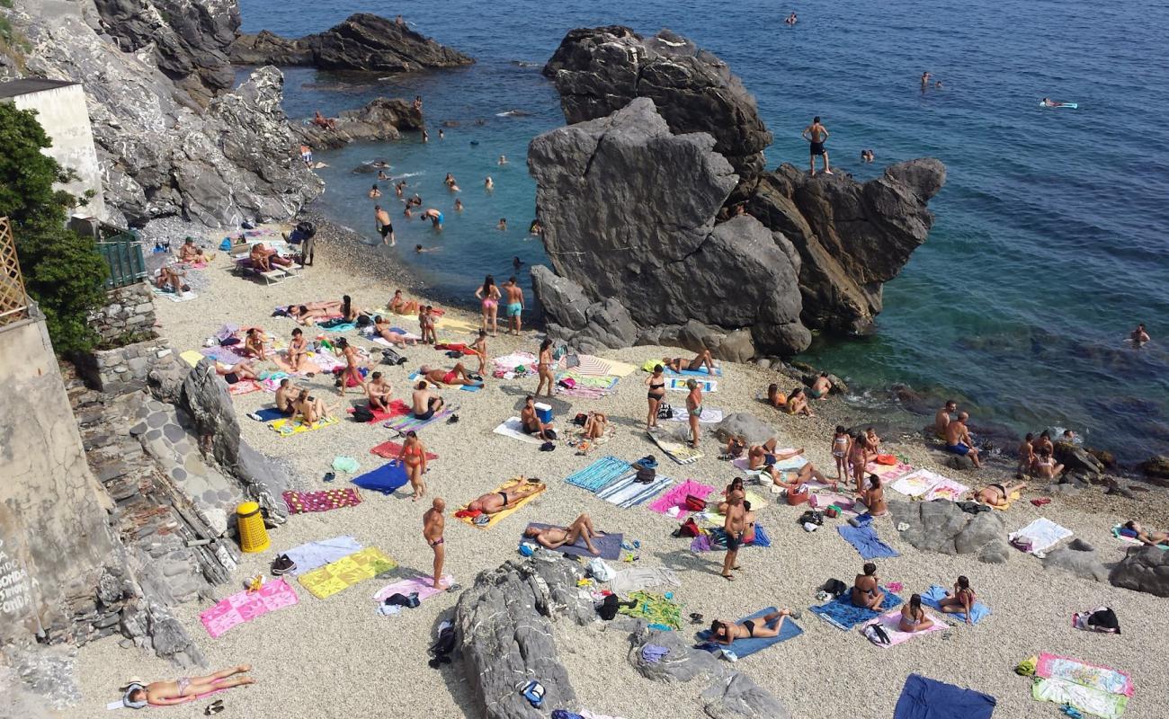 Фото Spiaggia di Caprafico с серая чистая галька поверхностью