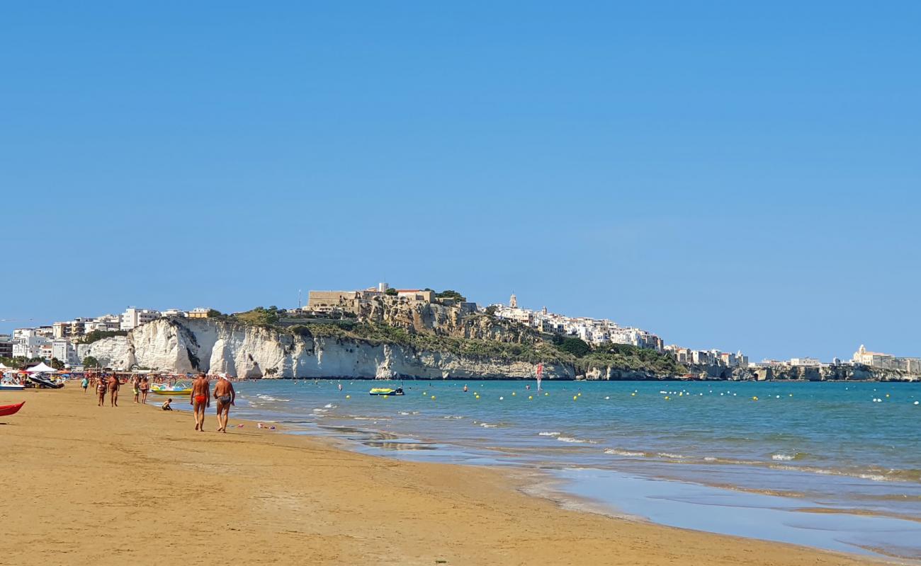 Фото Spiaggia di Vieste с темный чистый песок поверхностью