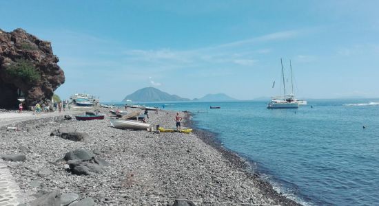 Alicudi Harbor beach