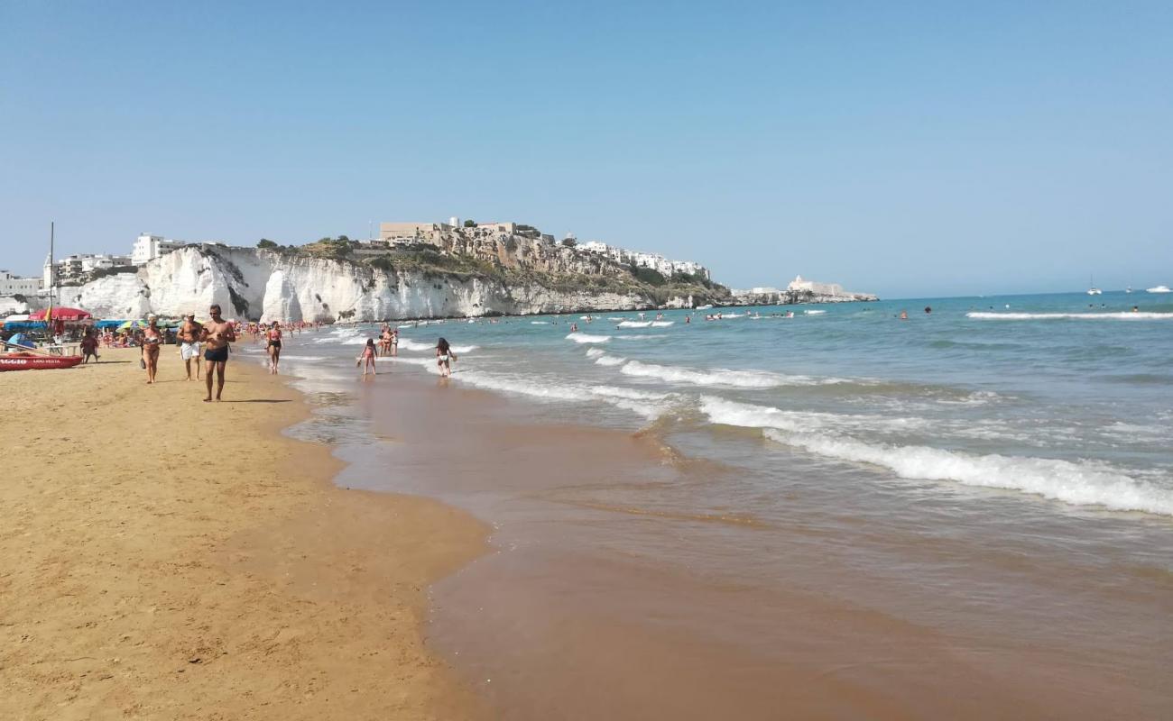 Фото Spiaggia Pizzomunno с светлый песок поверхностью