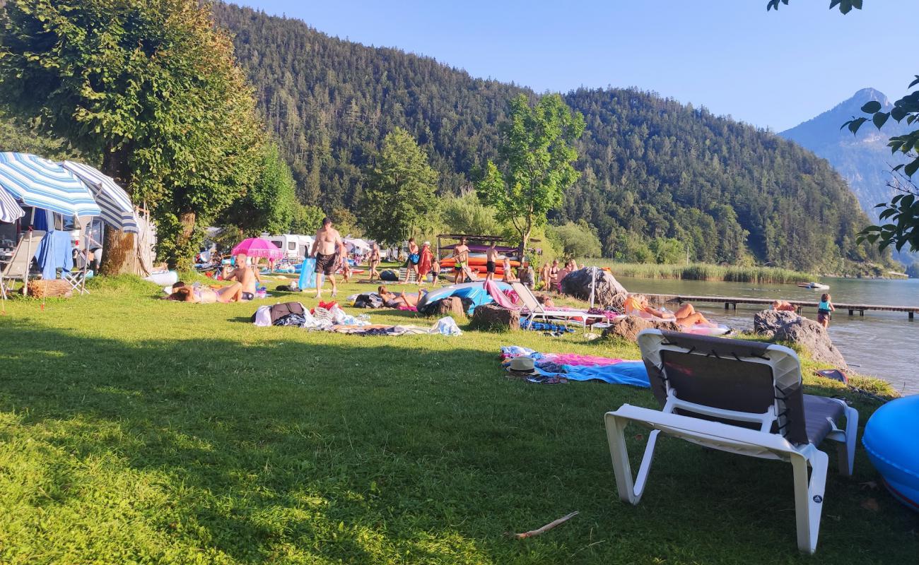 Фото Strand am Wolfgangsee с трава поверхностью