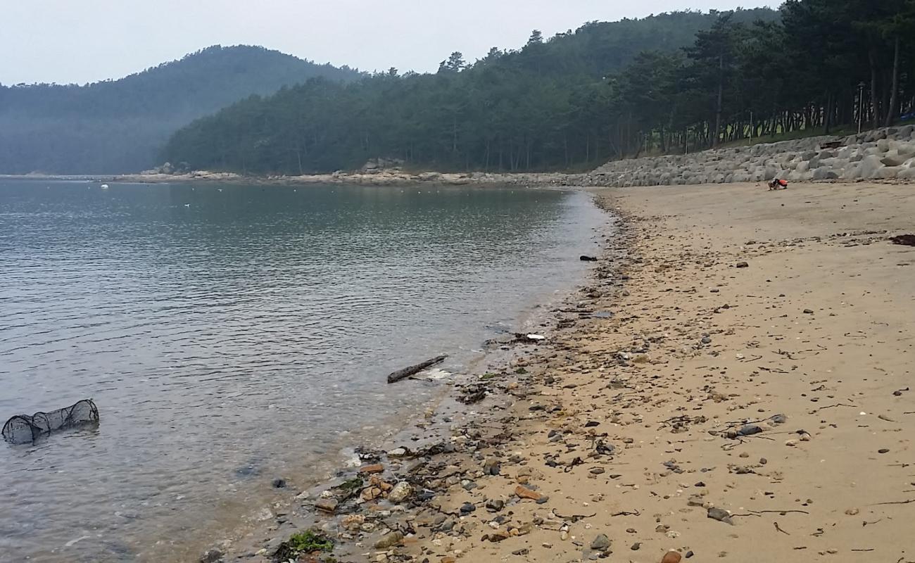 Фото Yeonyeon Beach с песок с камнями поверхностью