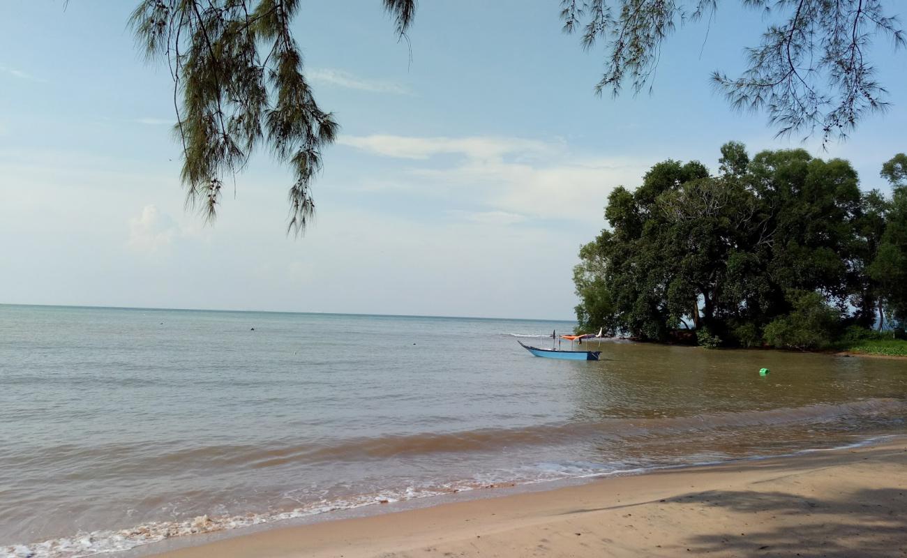 Фото Telok Pelandok Beach с светлый песок поверхностью